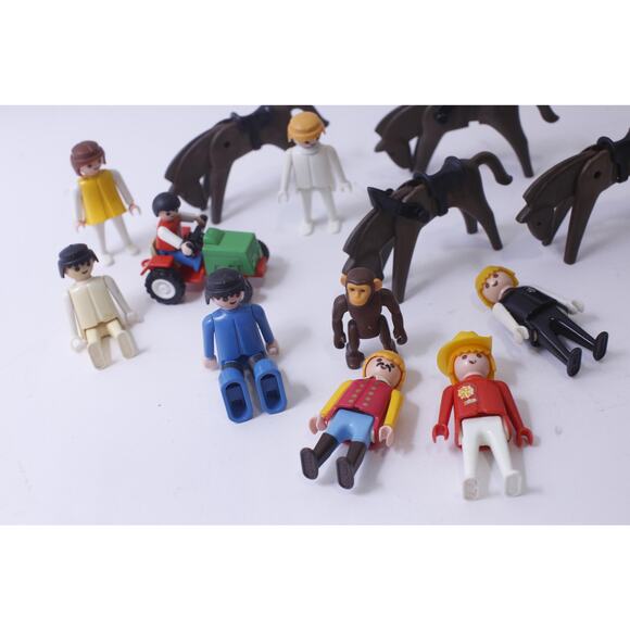 Playmobil Geobra Toy Figures, 1970s, People, Monkey, Horses, Poseable, SHC-003 - Picture 2 of 3